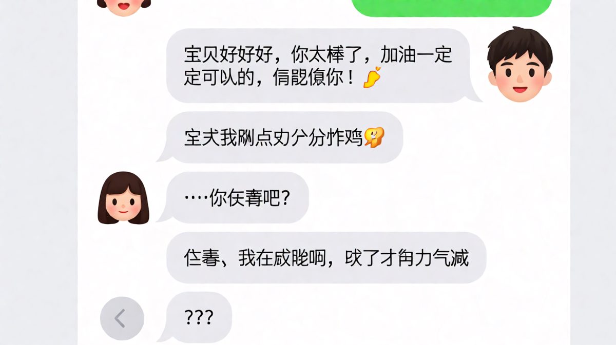 减肥的终极悖论：吃了才有力气减，男友彻底无语。