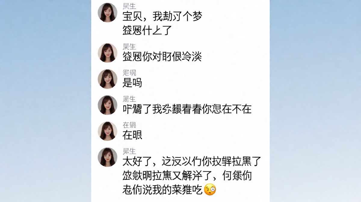 男生装深情怕失去对方，结果女生早就记着他吐槽厨艺的仇。