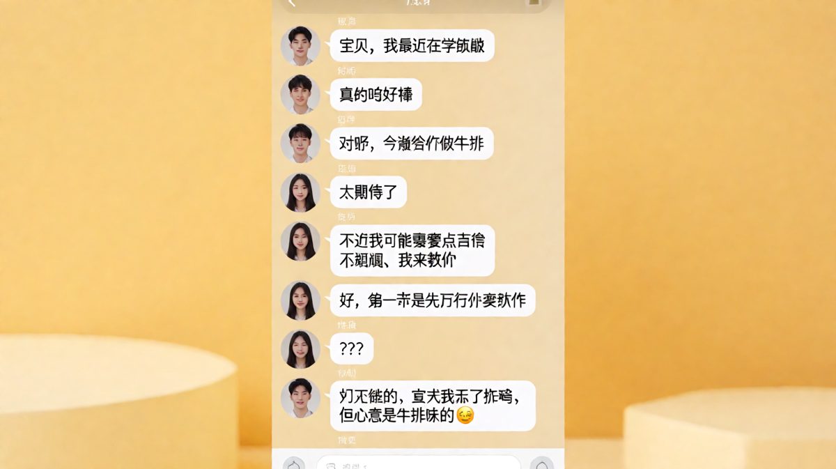 男生假装学做饭秀恩爱，最后坦白只是点了炸鸡还硬说心意在。