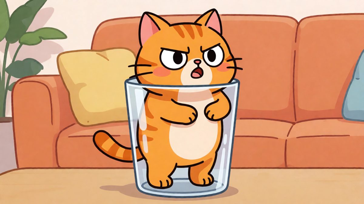 猫咪：杯子明明很大，为什么我进不去？