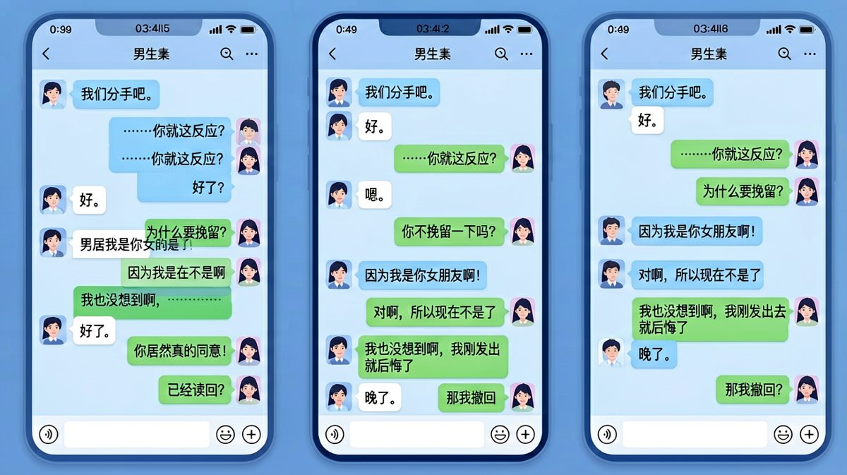 一句话分手，男生秒答应让全场尴尬