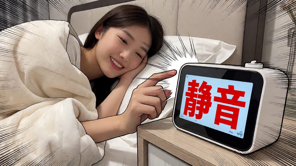 一掌定乾坤，成功静音闹钟。