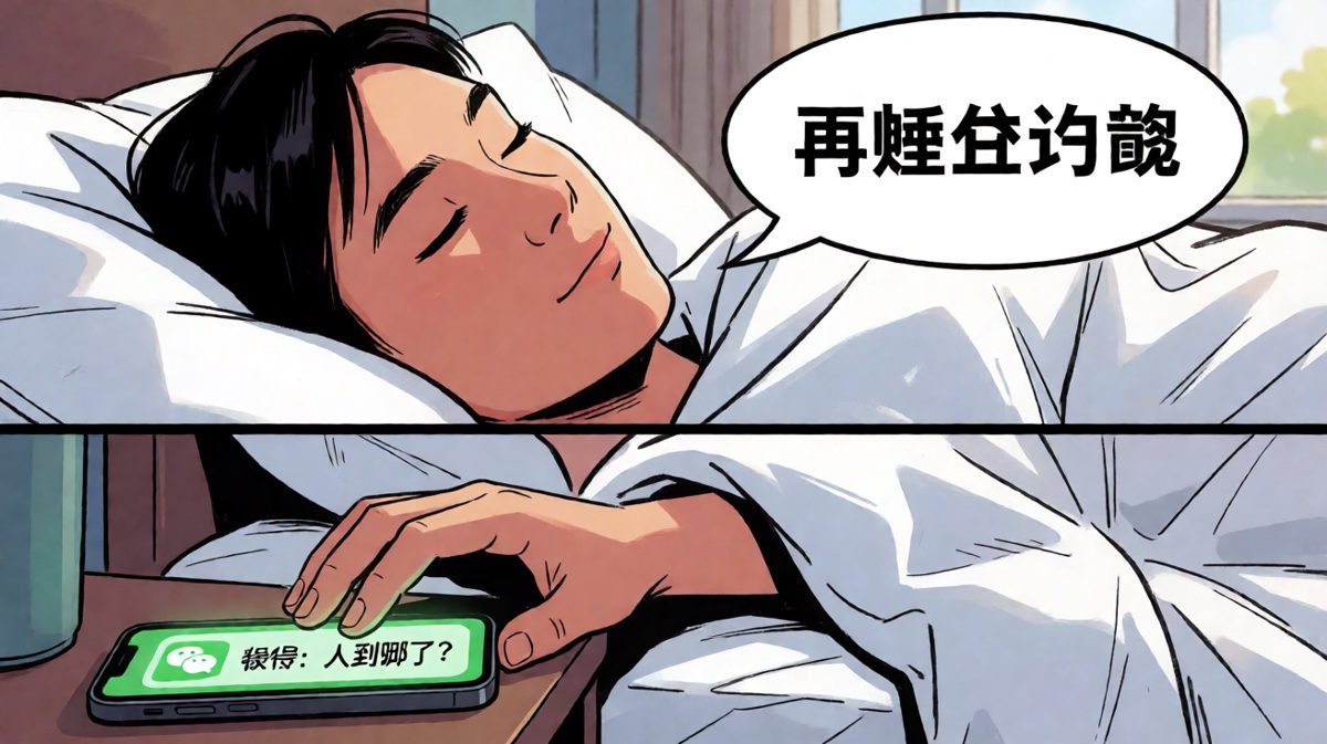 表面上睡觉，实际上偷偷刷手机。