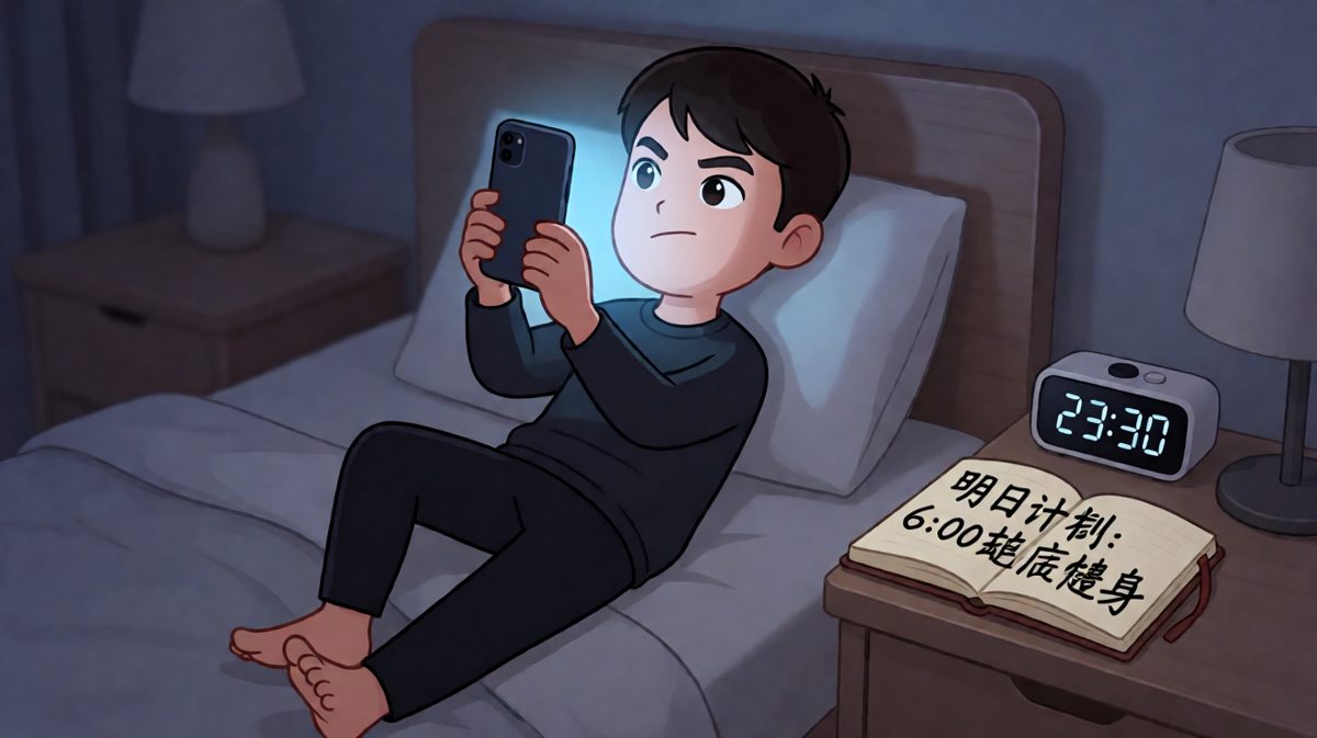 夜深了，他雄心壮志地写下了明早的计划