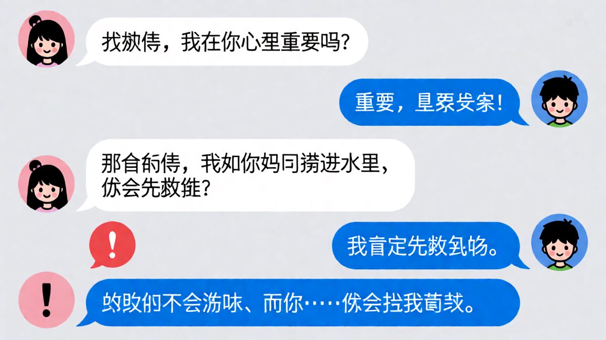 女生试探重要性，男生神回复惹毛她
