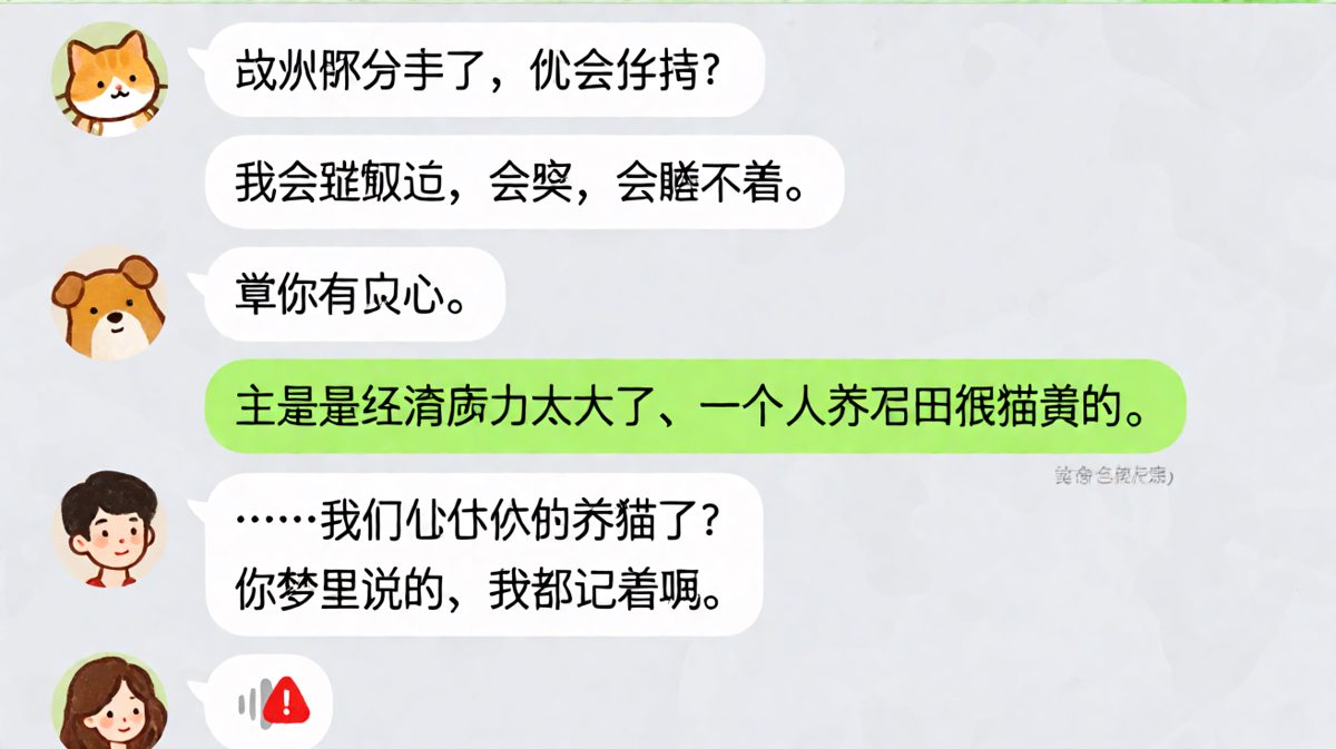 假装深情后坦白，真实原因是怕花猫粮钱