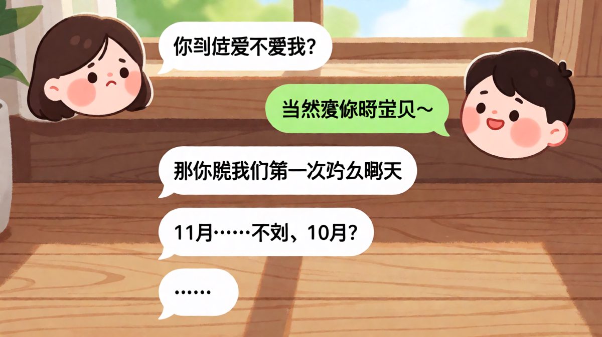 男生被考验纪念日直接翻车，女生从甜蜜测试到心碎只需三秒。