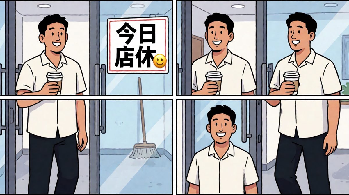 走到公司楼下才想起——今天是周日