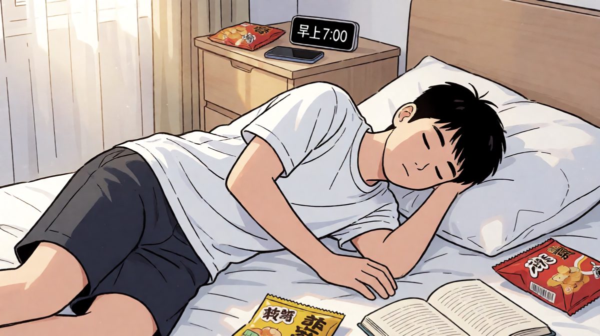 闹钟响了，但主角完全没听见
