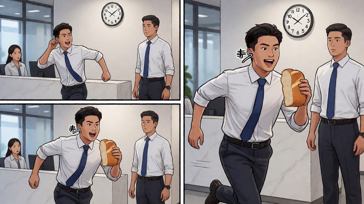 拼尽全力冲到公司