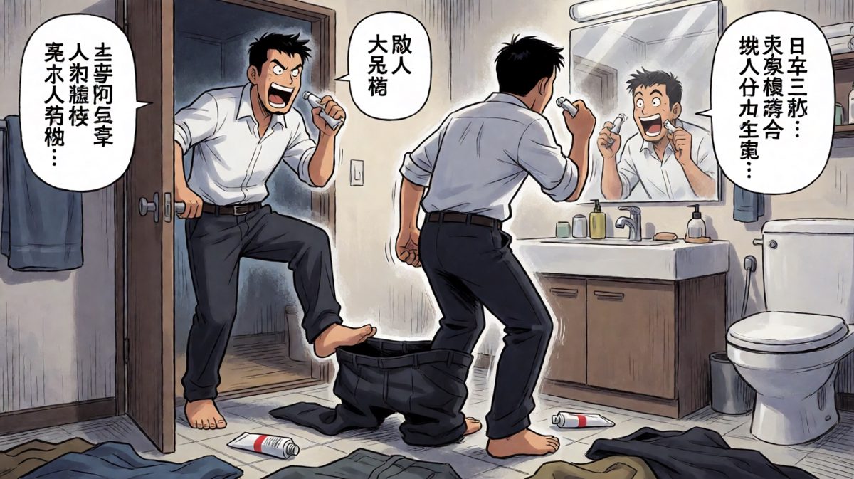 洗漱穿衣一条龙，动作快出残影。