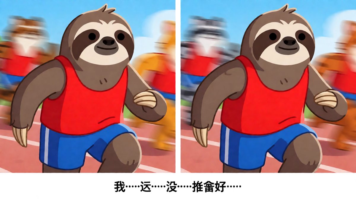 树懒起跑那一刻，时间仿佛静止了。