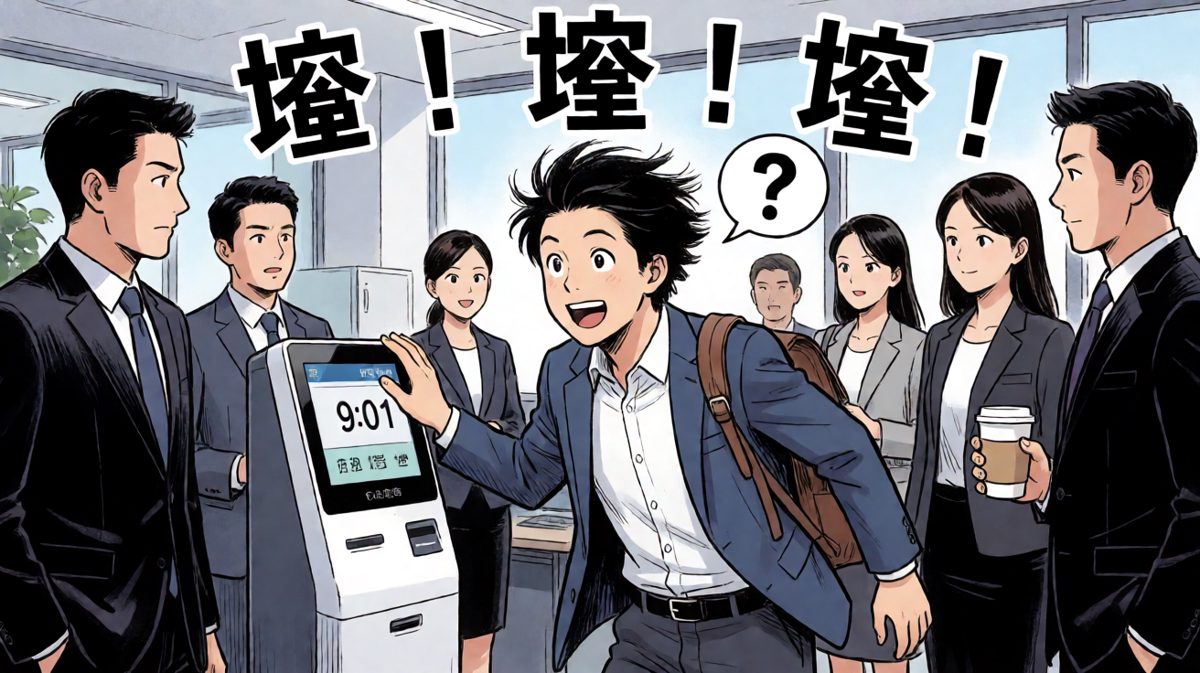 最终小明还是迟到了，而且全办公室的人都知道了