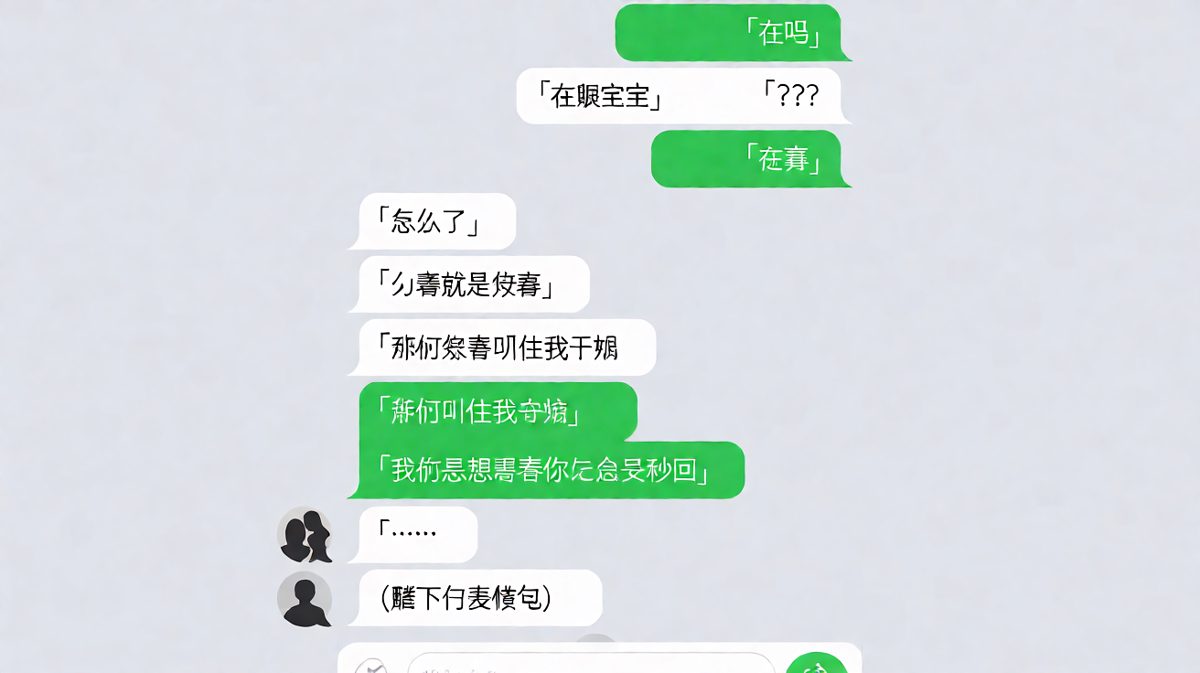 「在吗」才是情侣对话的终极开场，秒回才是最大的诚意。