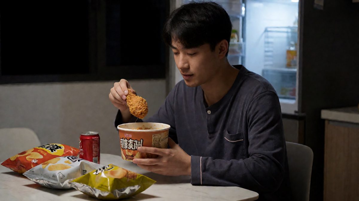 第四格：深夜的炸鸡才是对一天最好的安慰