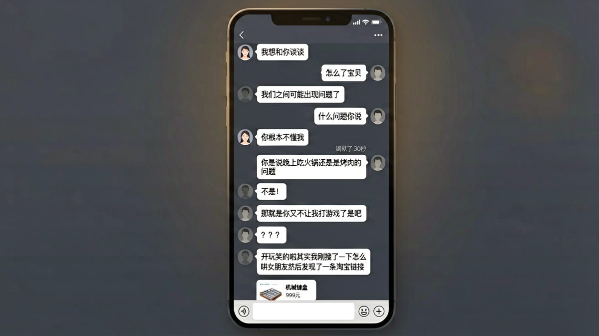 假装严肃谈话，结果是在套路买键盘