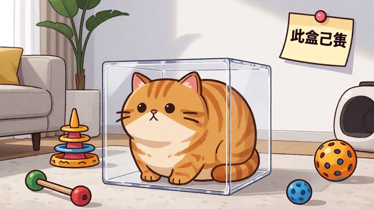 橘猫：只要我够圆，任何盒子都能装下我！