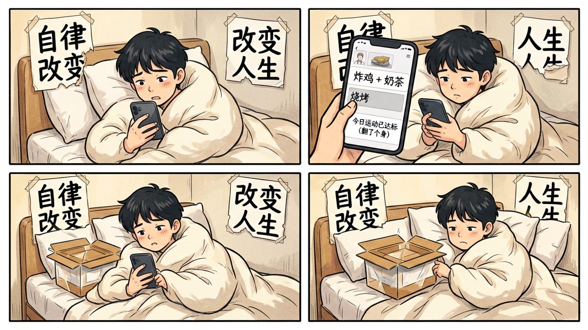 最终，自律的尽头是给自己点了份豪华外卖。