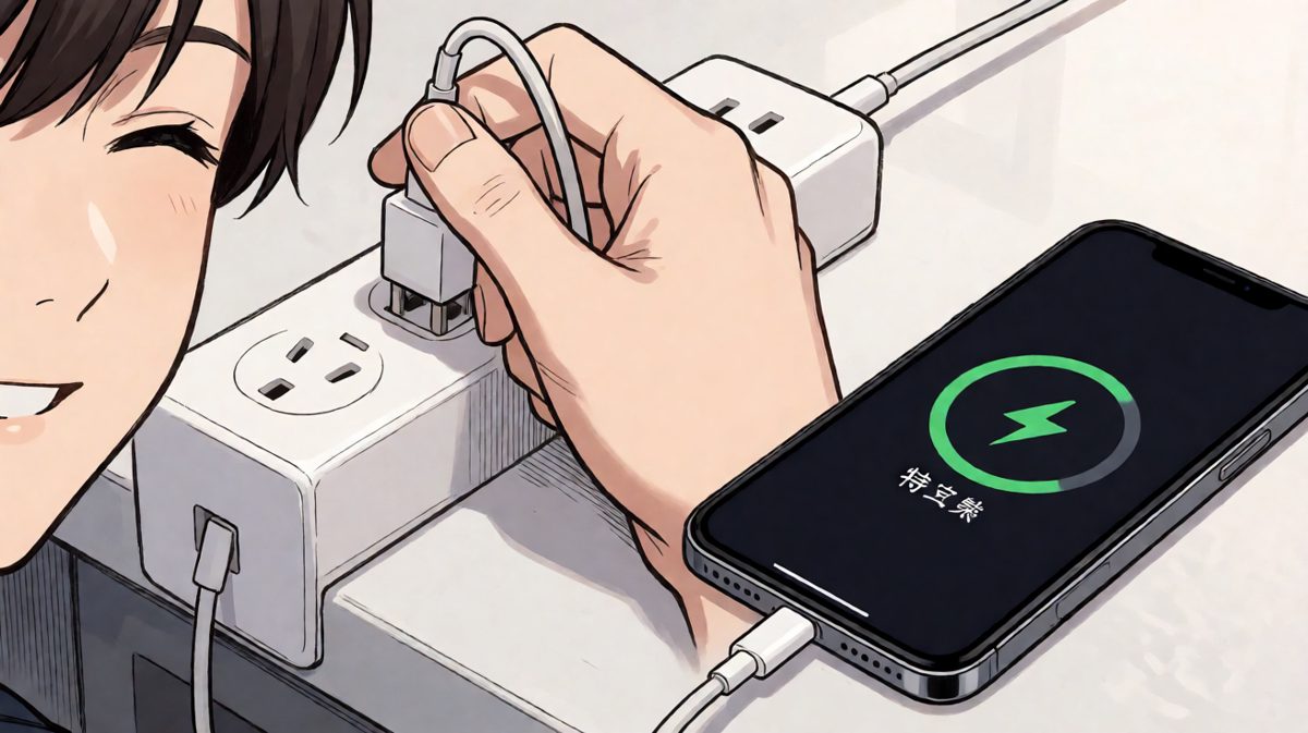 找到充电器插上，主角如释重负。