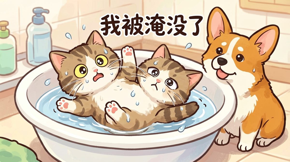 猫咪：救命啊——虽然我压根没下水！