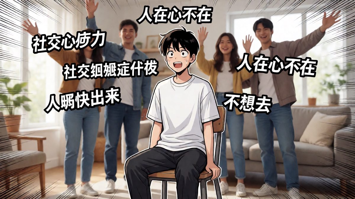 社恐人士被强行社交，灵魂出窍身体僵住