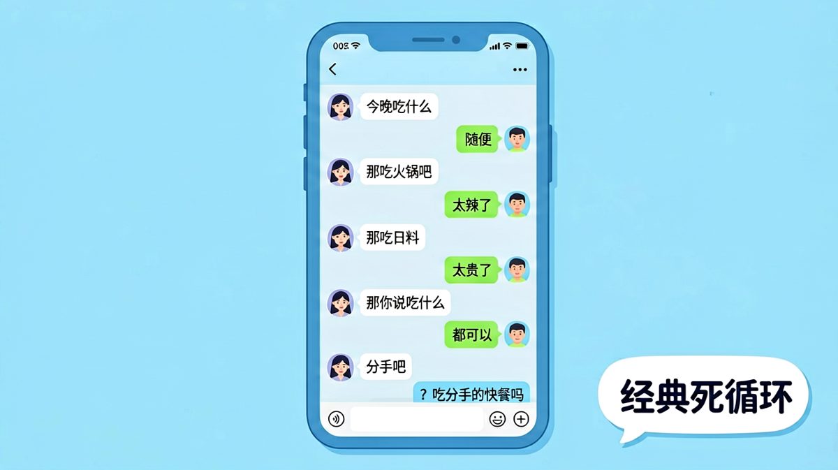 今晚吃什么终极难题：随便→太辣→太贵→都可以→分手