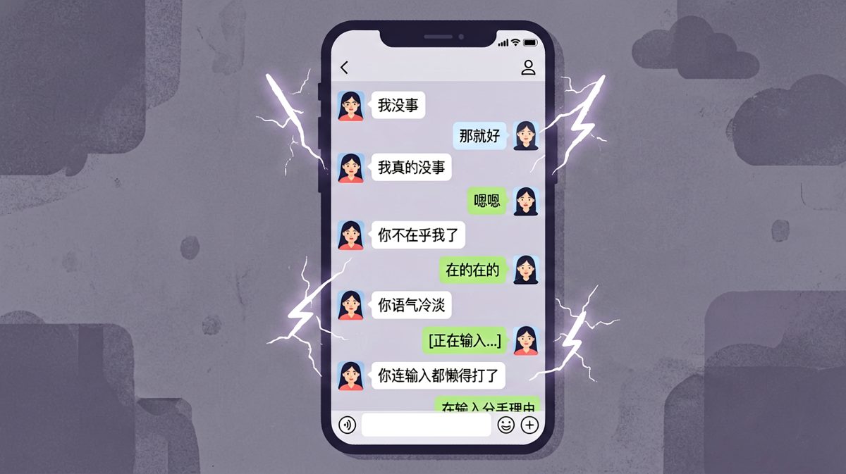 女生说'我没事'时，男生应该回复什么——答案是：快跑