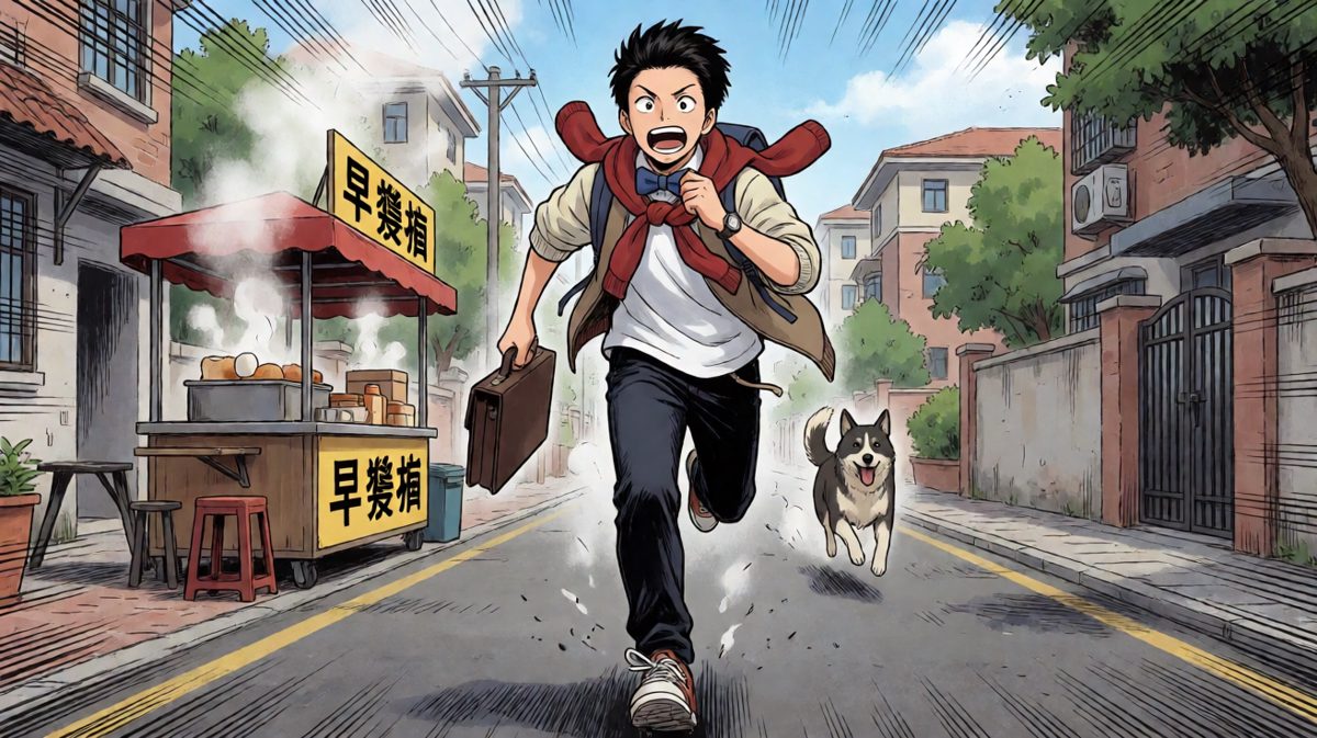 一路狂奔，上演晨间追逐大戏
