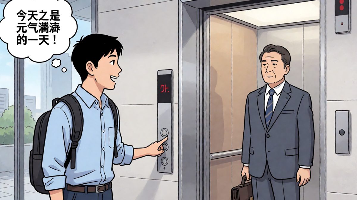 小王一进门就自信满满地打了声招呼