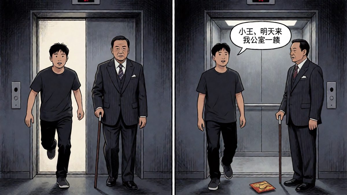 冲出电梯却撞上客户，完美社死