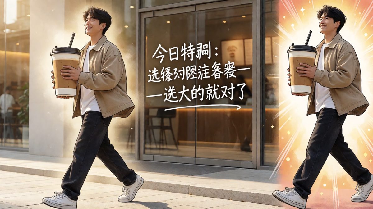 一杯超大杯咖啡，成就了一整天的勇气。