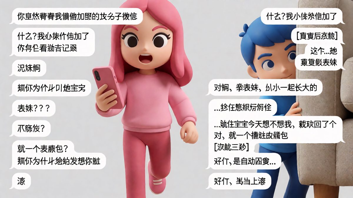 表妹叫你宝宝，自动回复说想你，这锅男生背定了