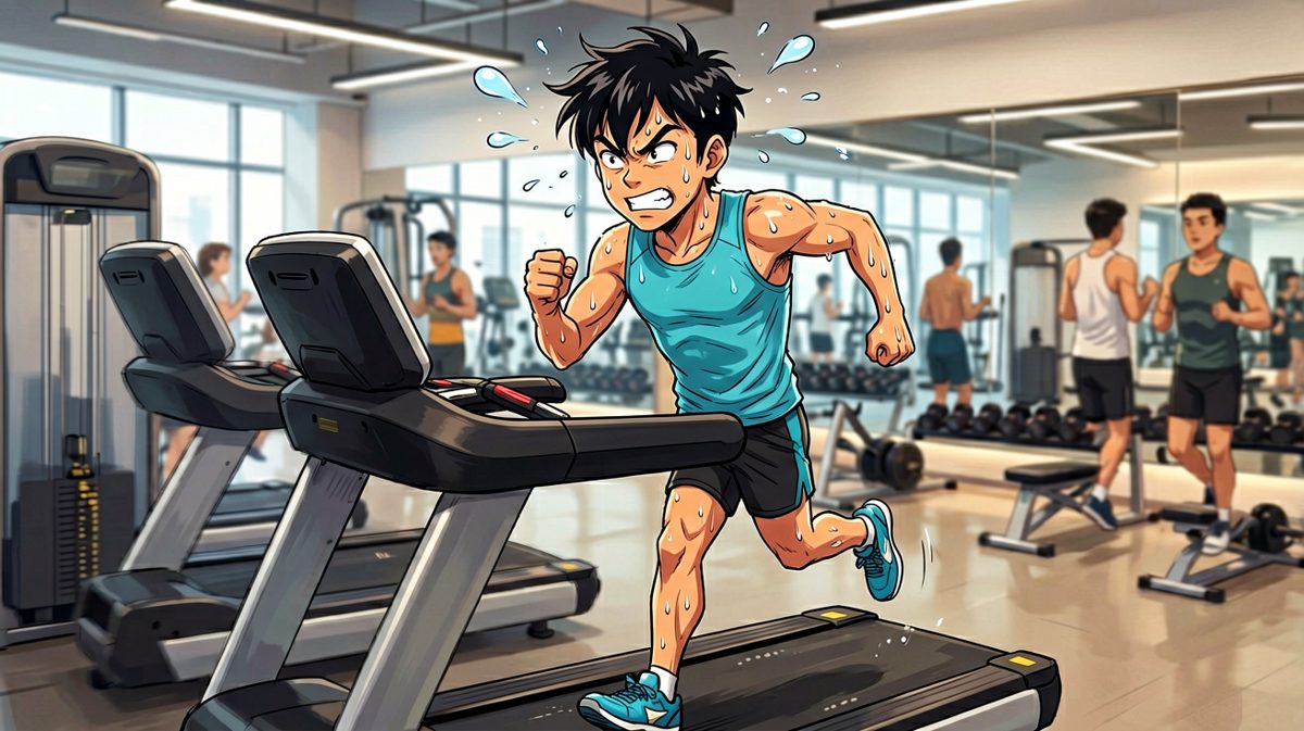 健身房里拼尽全力。