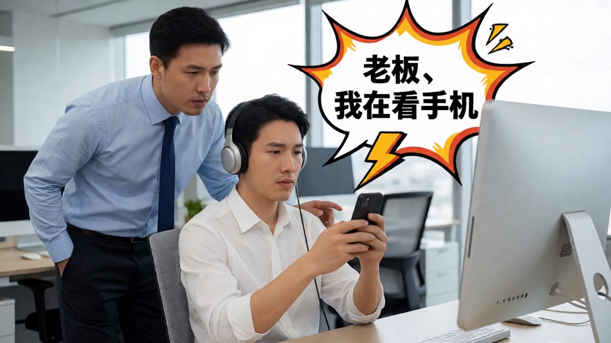 老板：你怎么在刷手机？员工：我在研究怎么提高工作效率，比如研究您的手机号准备辞职
