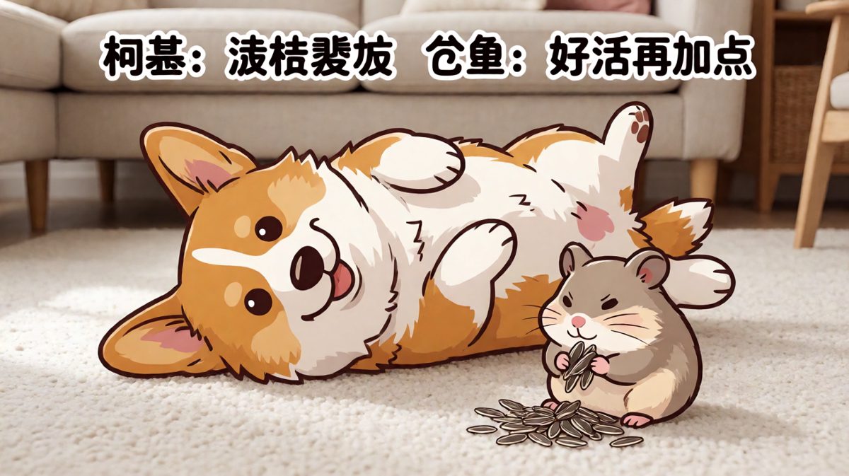 狗装死骗零食，小动物观众直呼内行。