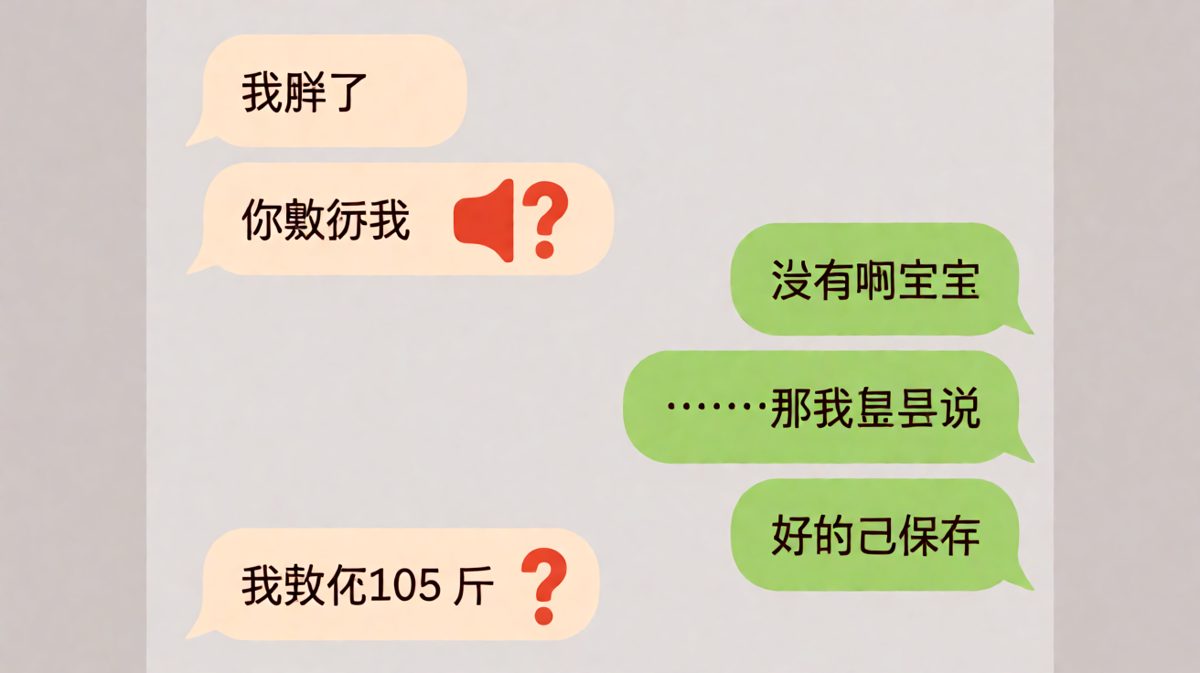 女生说胖了，男生的求生欲瞬间下线——结果保存了体重数字。