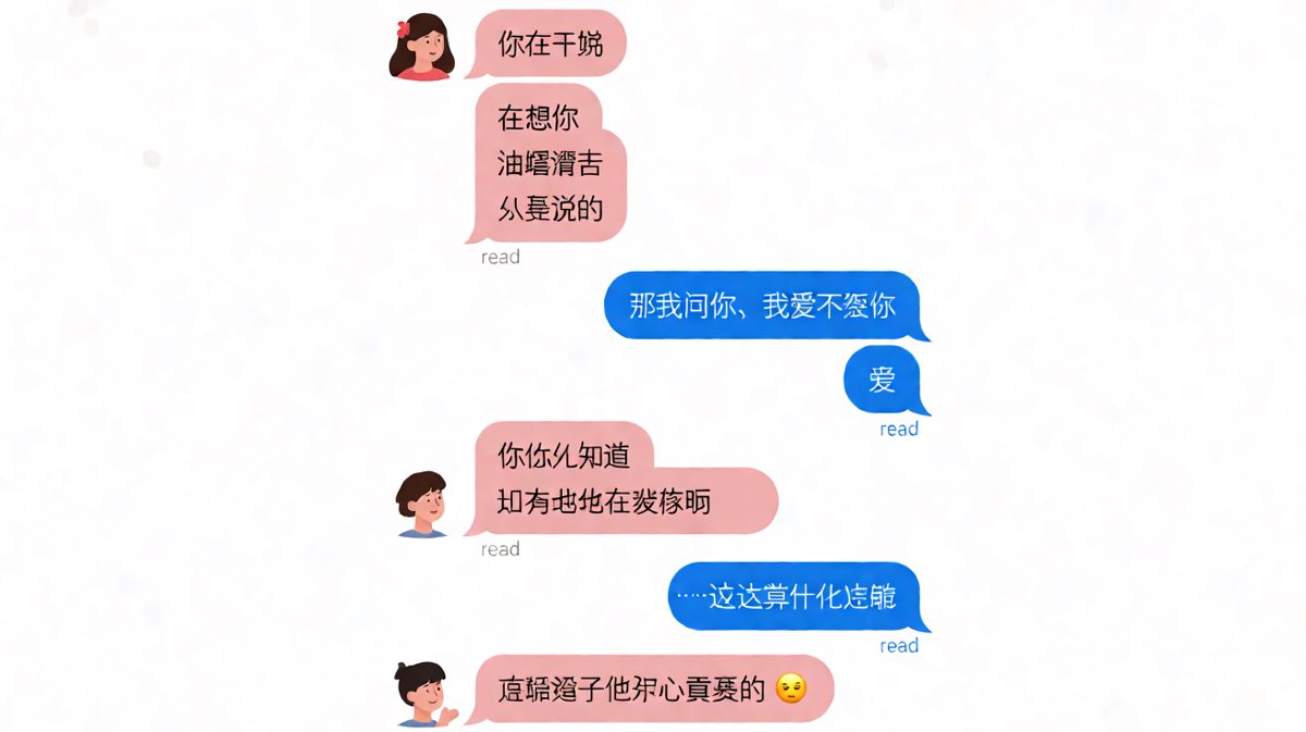 男生用混乱逻辑表白，女生嘴上嫌弃心里甜。