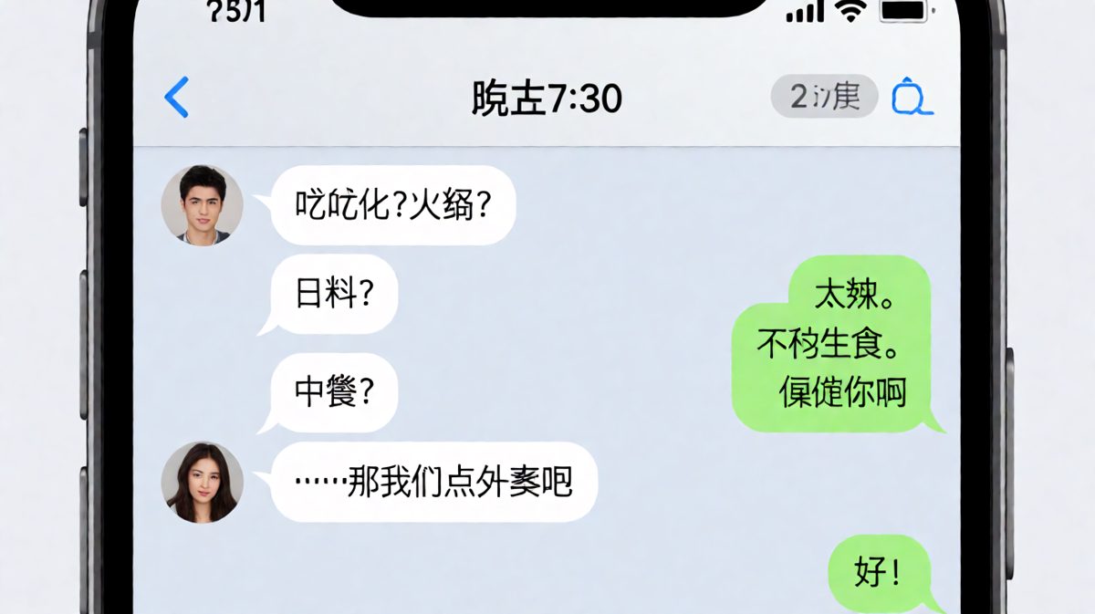 一句"随便"终结了三次晚餐提议的绝望现场