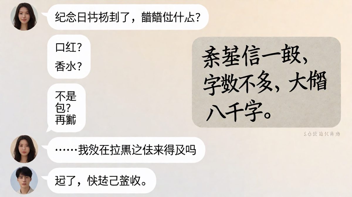 八千字亲笔信作为纪念日礼物的社死现场