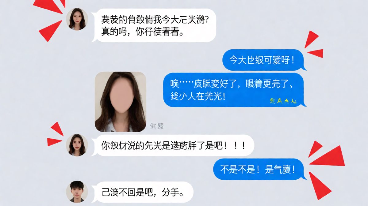 夸人踩雷现场，一句话惹来分手威胁