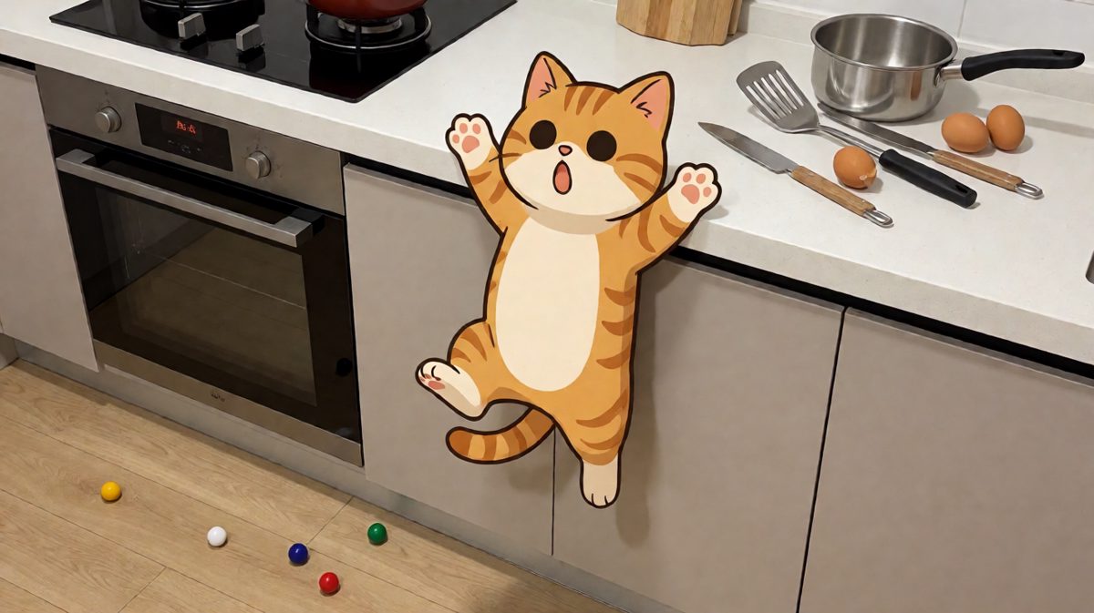 猫主子以为自己是蜘蛛侠，结果只证明了自己是蜘蛛饼