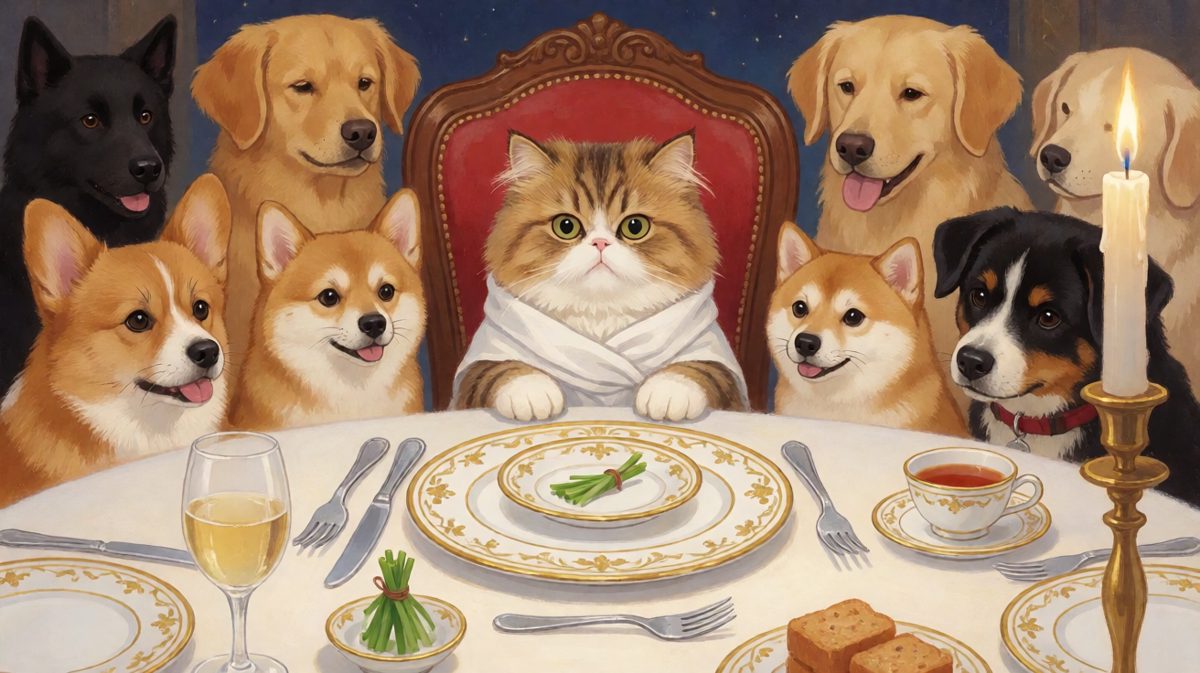 猫：你们这些下人，没看我还没吃吗