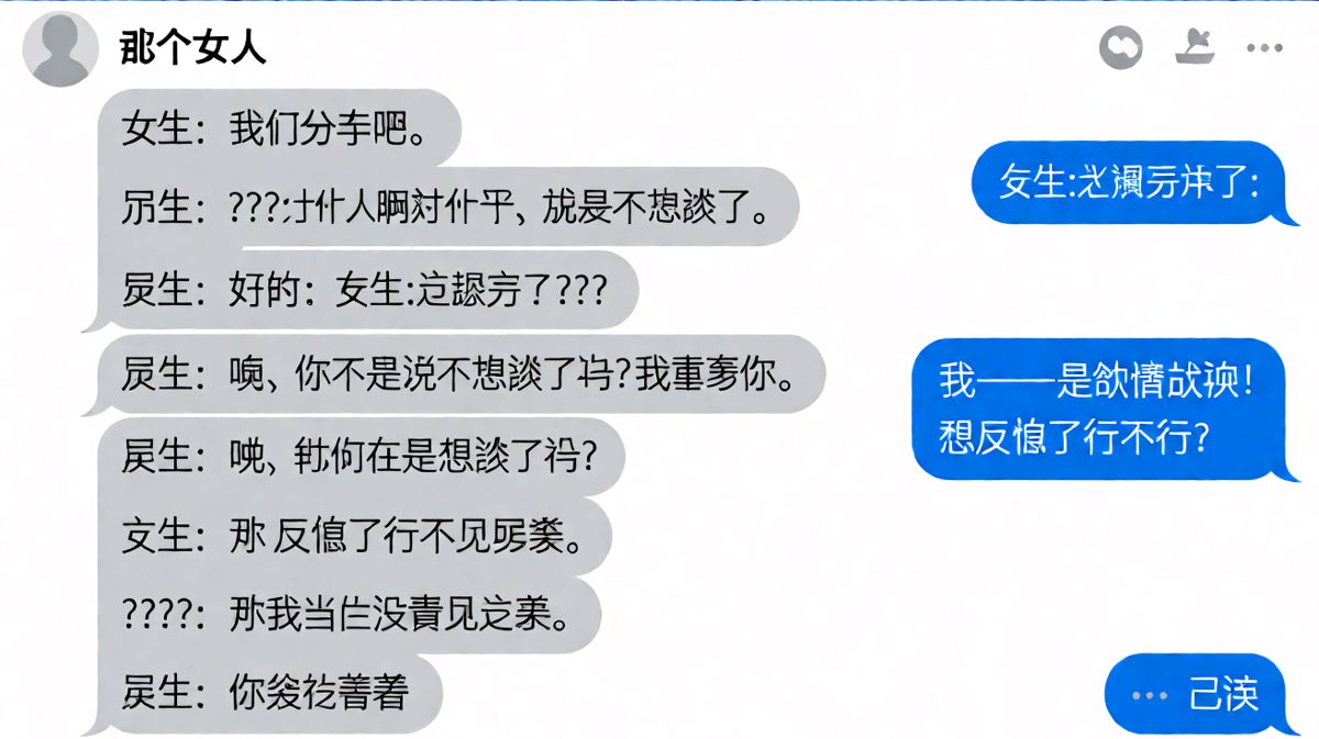 女生假装提分手想考验男生，结果男生秒答应，反转让人哭笑不得。