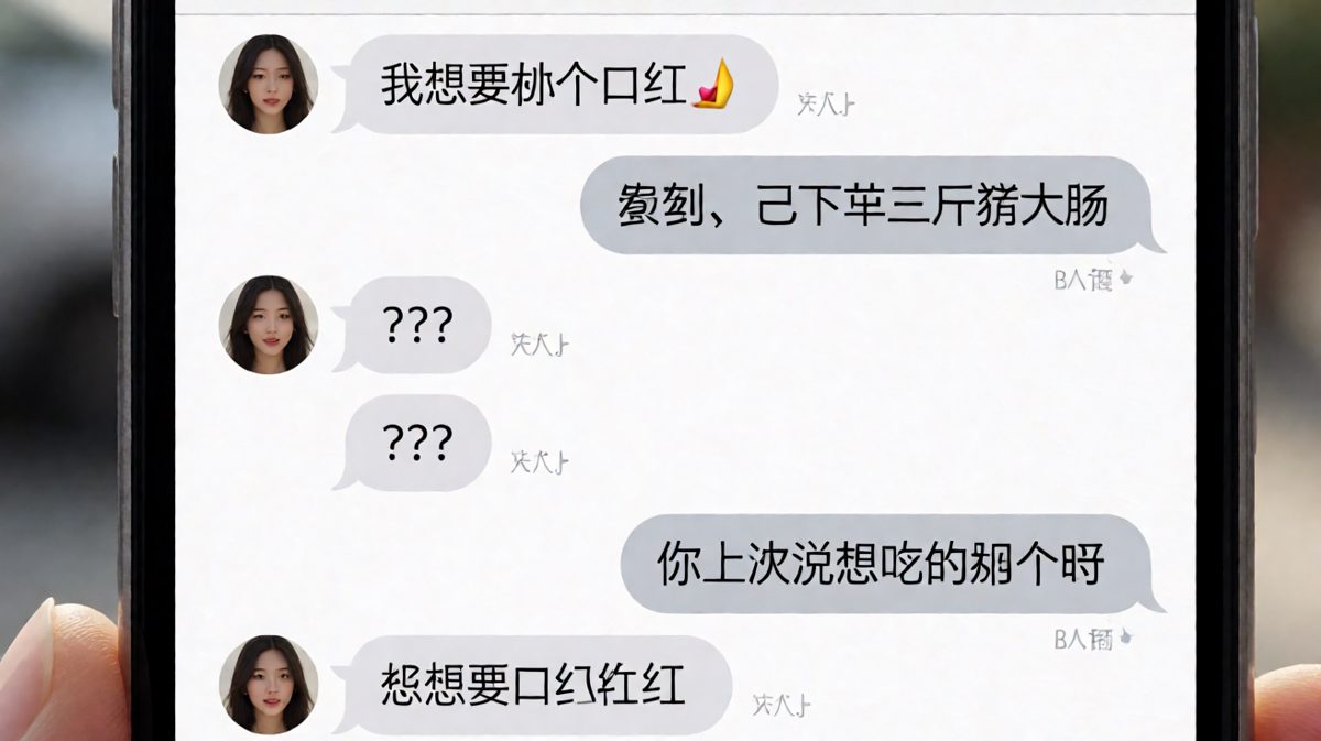 男生认真听情话却完全理解错方向。