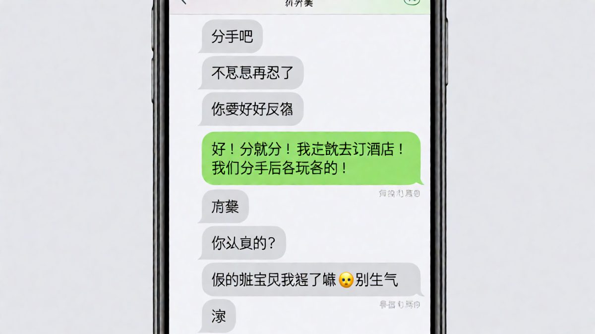 男生装傻逗女生，结果玩脱了。