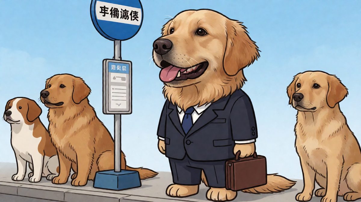 狗：今天也要努力打工赚狗粮呢。