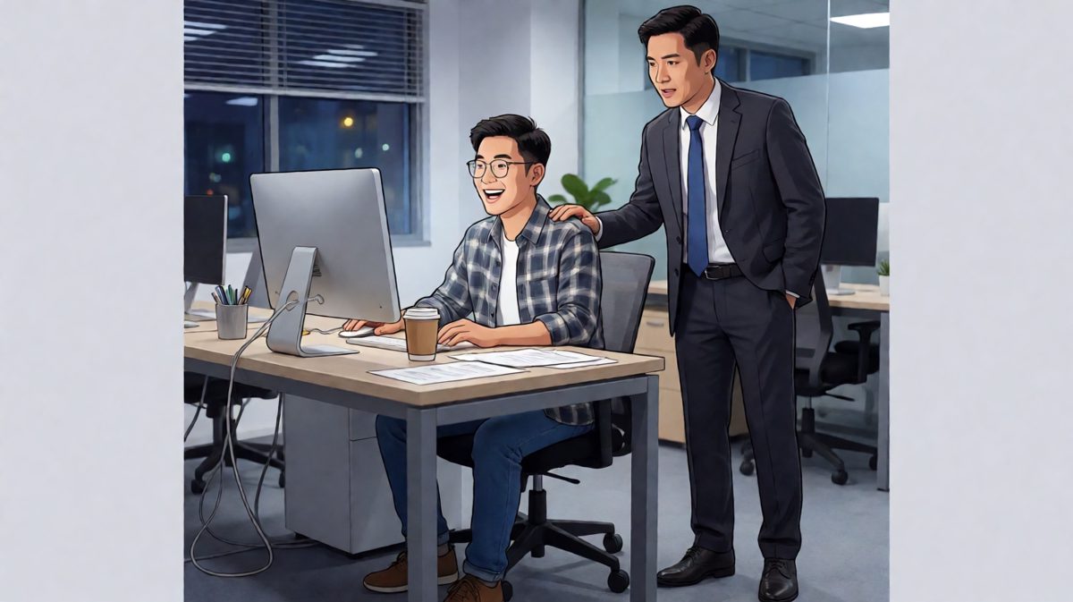 员工以为老板来慰问加班，结果开口就是：明天调休一天，记得打卡。
