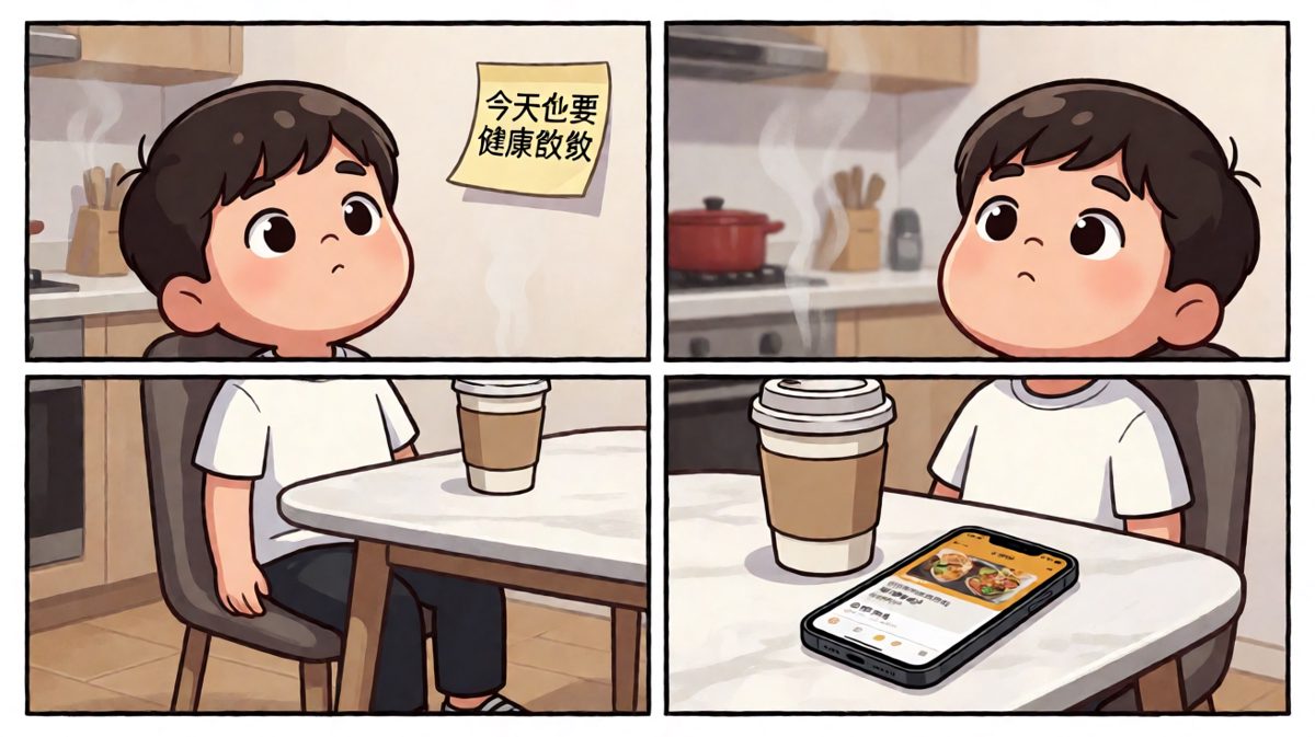 算了，明天再健康吧……外卖下单成功！