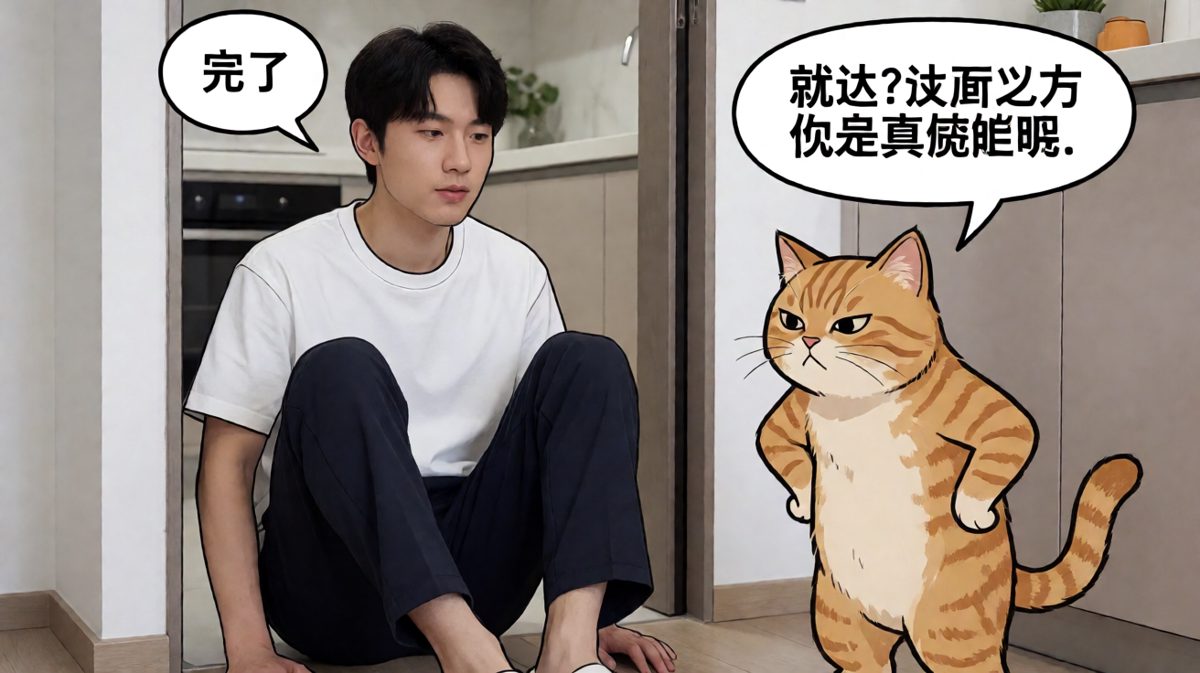 被抓包的那一刻，连猫都看不下去了