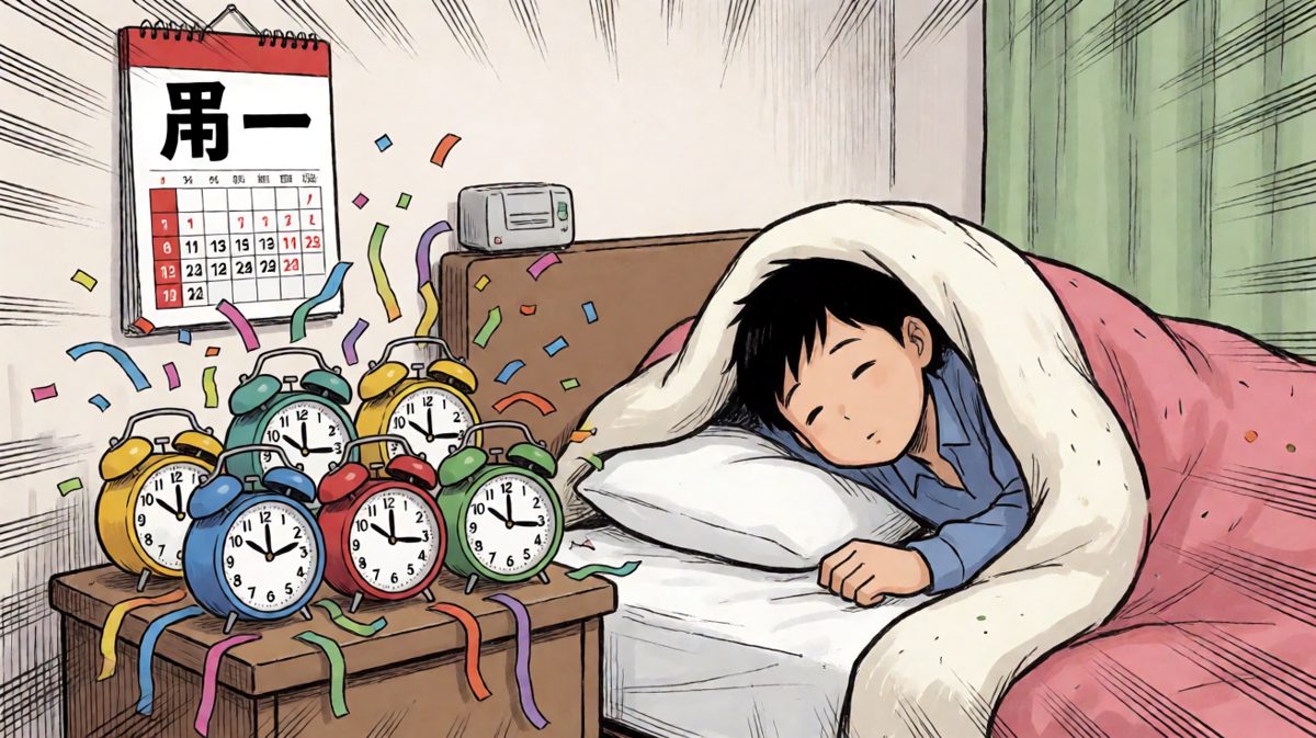 闹钟军团全面出击，小明缩在被子里生死未卜